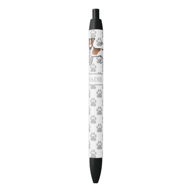 Brawn Smooth Coat Jack Russell Terrier Dog & Name Kugelschreiber (Vorderseite Vertikal)