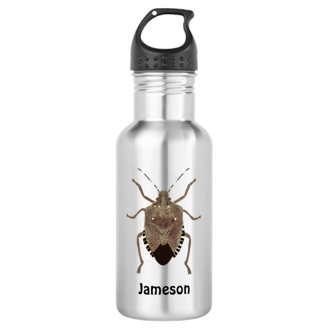 Brawn Stink Bug Illustration Personalisiert Edelstahlflasche (Vorderseite)