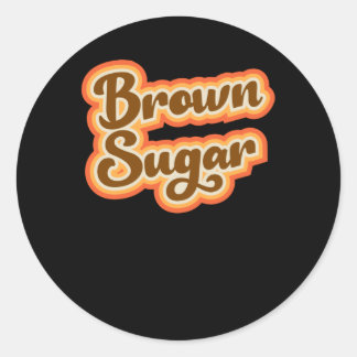 Brawn Sugar Retro Vintage Grafikmädchen Runder Aufkleber