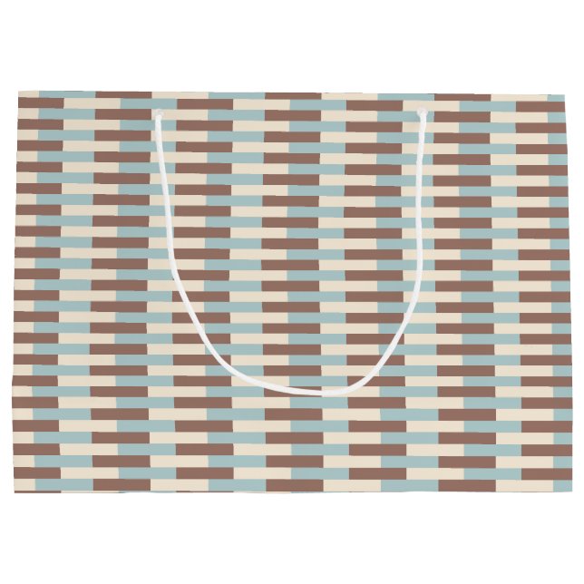 Brawn Tan Blue Streifen Große Geschenktüte (Rückseite)
