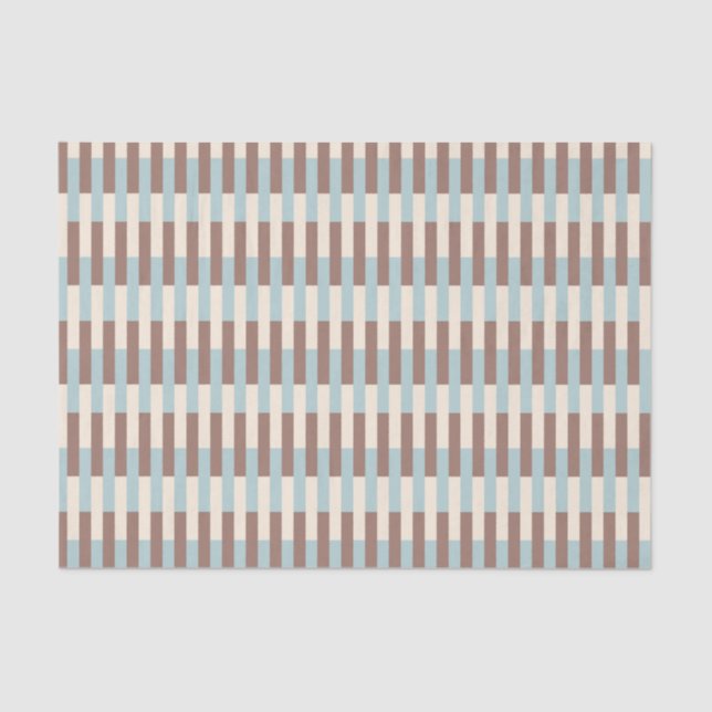 Brawn Tan Blue Streifen Seidenpapier (Vorderseite)