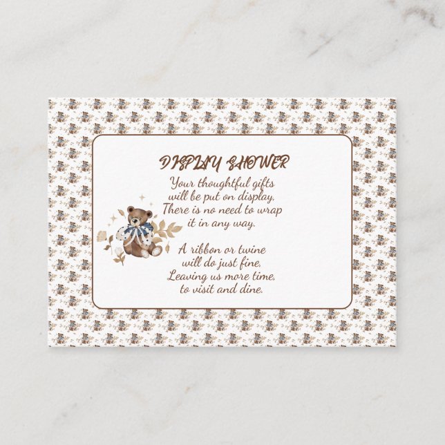 Brawn Teddy Bär Das ist ein Junge! Dusche Begleitkarte (Vorderseite)