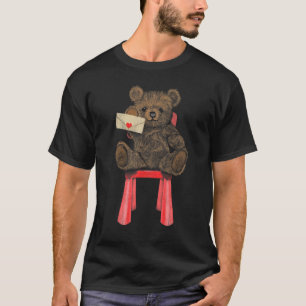 Brawn Teddy Bär sitzend auf Stuhl Schreiben B T-Shirt