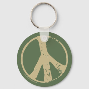 Brawn verblasst, Grunge Style Peace Sign Schlüsselanhänger