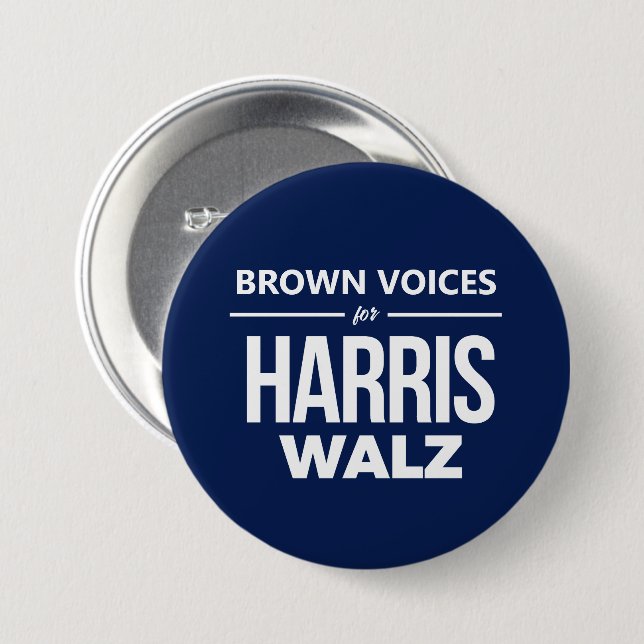 Brawn Voices für Harris Walz Button (Vorne & Hinten)