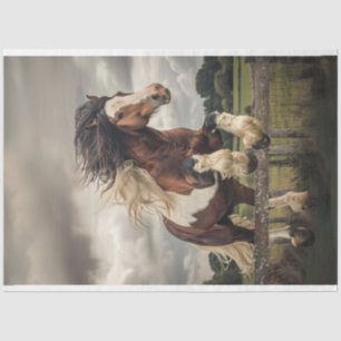 Brawn White Clydesdale Horse Seidenpapier