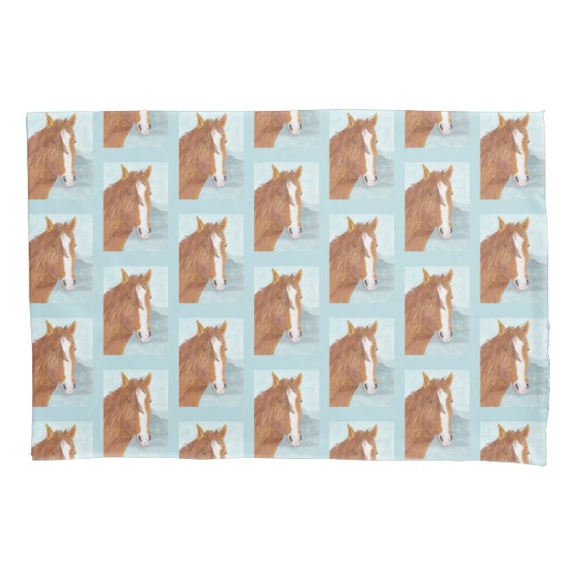 Brawn Wild Horse Blue Mountain Lake - Acryl. Kissenbezug (Vorderseite)