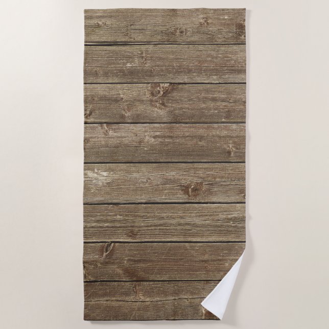 Brawn Wood Grain Pattern Zen Strandtuch (Vorderseite)