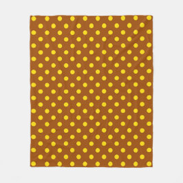 Brawn Yellow Polka Dots Design Fleecedecke