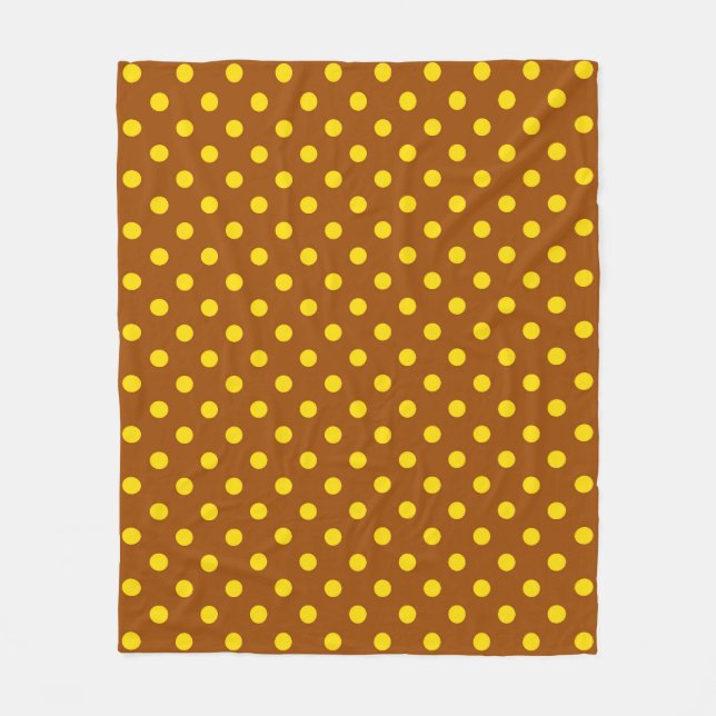 Brawn Yellow Polka Dots Design Fleecedecke (Vorderseite)