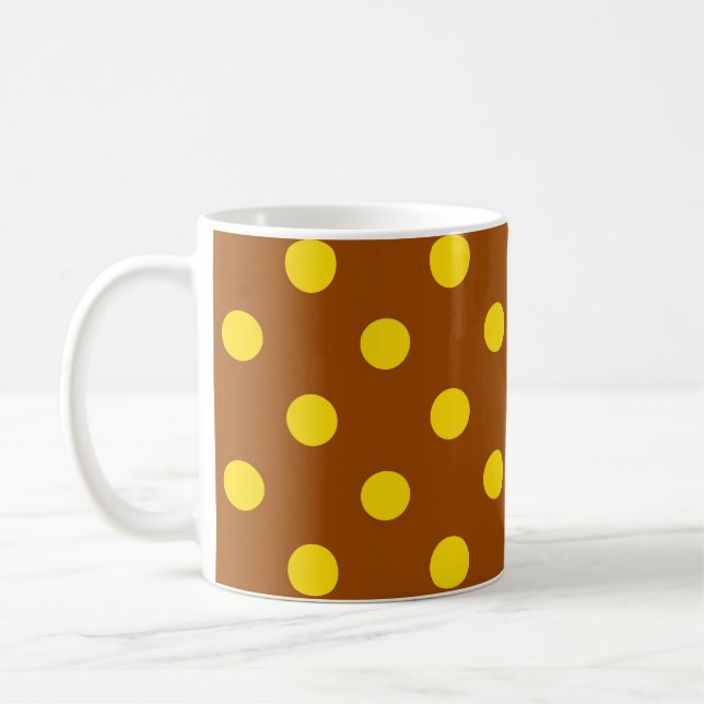 Brawn Yellow Polka Dots Design Kaffeetasse (Links)