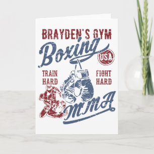 Braydens Fitnessstudio Boxen Mma Retro-Design Für  Karte