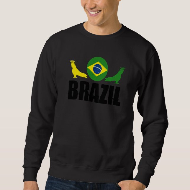 Brazil Brazilian Brazil Flag National Animal Silho Sweatshirt (Vorderseite)