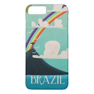 brazil christ der Retter Vintage Reiseplakat iPhone 8 Plus/7 Plus Hülle