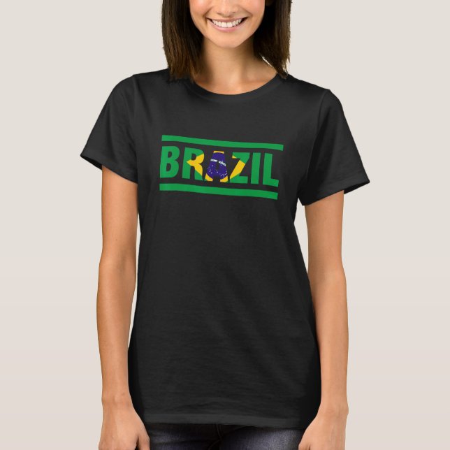 Brazil Flag Lettering It is in my DNA  for Brazili T-Shirt (Vorderseite)