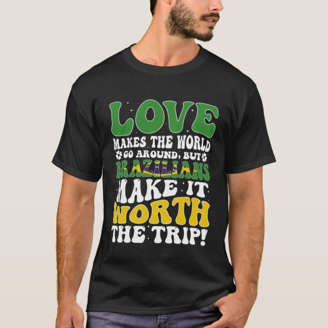 Brazil Flag Men & Women Cute Til Brazilians T-Shirt (Vorderseite)