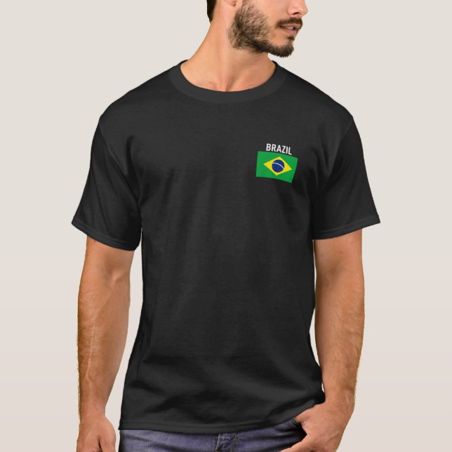 Brazil Flag Pocket Brazilian Family Roots Men Wome T-Shirt (Vorderseite)