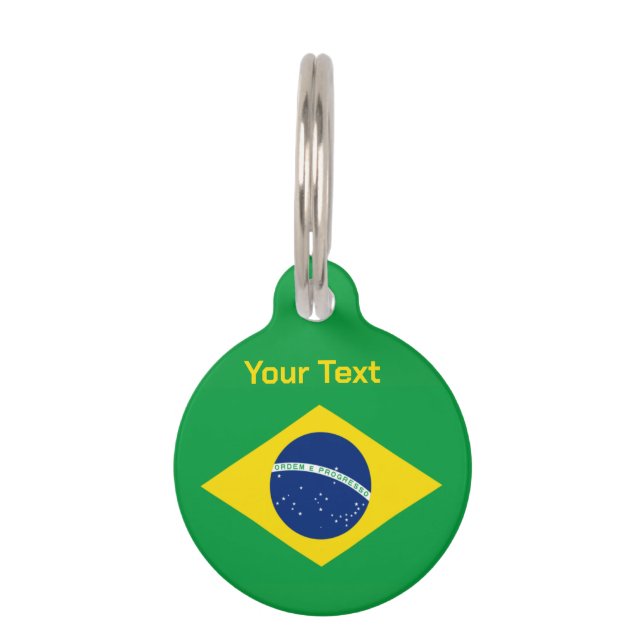 Brazil Flag World Cup 2026 Football Brasil Soccer Haustiermarke (Vorderseite)