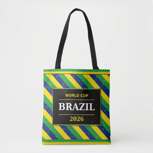 Brazil Football Fan Flag Colors Stripe Pattern (Vorderseite)