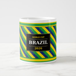 Brazil Football Fan Flag Colors Stripe Pattern Jumbo-Tasse