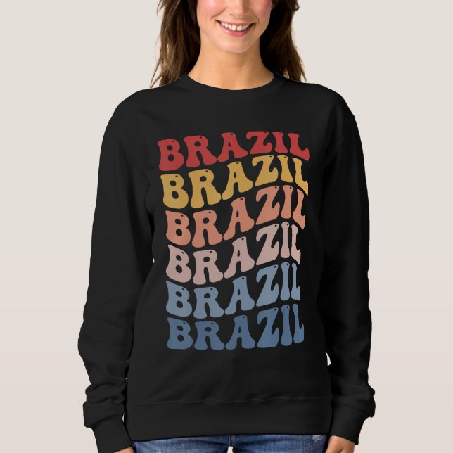 Brazil Groovy Retro Brazilian Sweatshirt (Vorderseite)