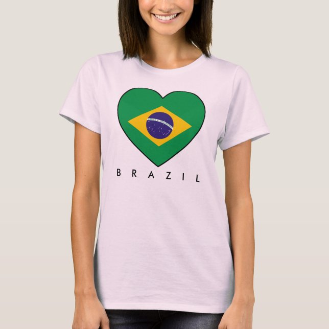 Brazil Heart Brasilien Herz Soccer TShirt (Vorderseite)