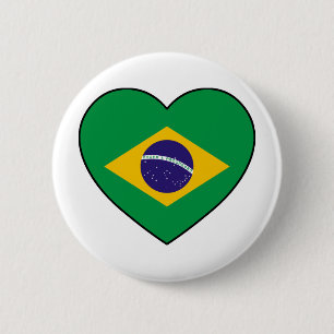 Brazil Heart Soccer Button
