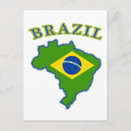 BRAZIl Karte/Flagge Postkarte