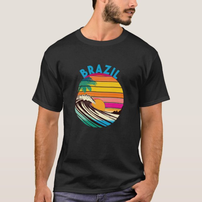 Brazil Retro 1980s Style Brazilian Beach T-Shirt (Vorderseite)