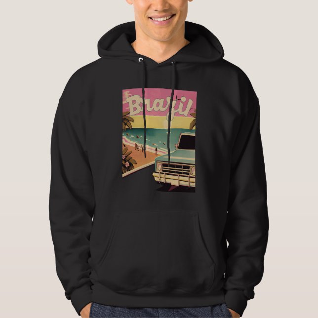 Brazil Retro Beach Vacation Graphics Brazilian Sur Hoodie (Vorderseite)