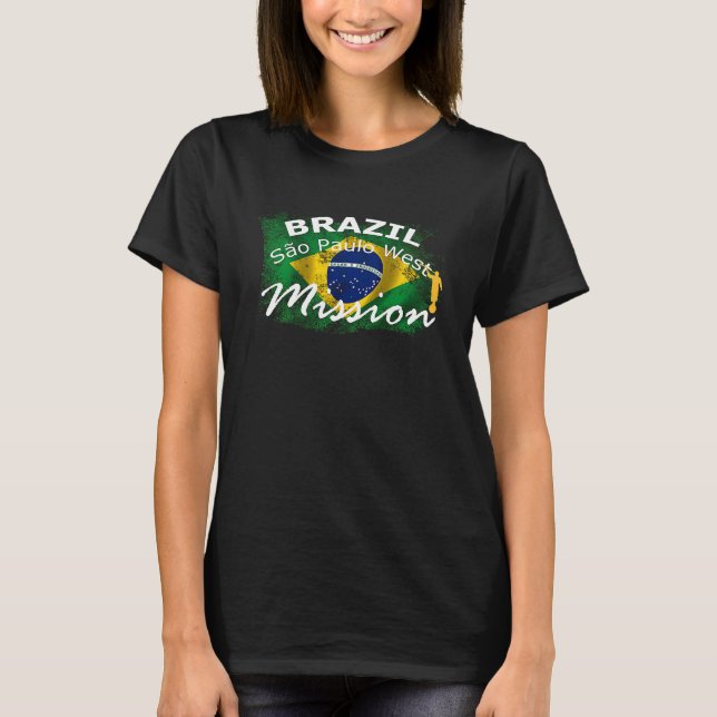 Brazil Sao Paulo West Mormon LDS Mission Missionar T-Shirt (Vorderseite)