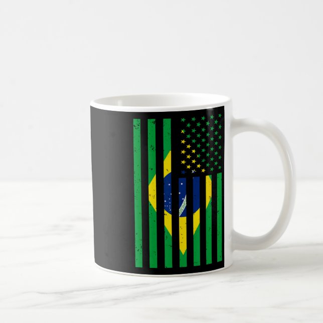 Brazil Shirt Brasil Soccer Usa America Flag Jersey Kaffeetasse (Rechts)