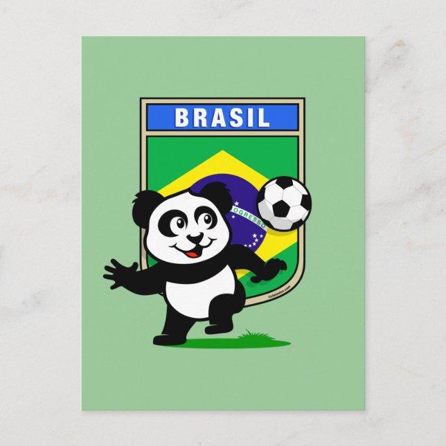 Brazil Soccer Panda Postkarte (Vorderseite)