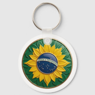 Brazil Solar Emblem - Luxury 3D National Pride Art Schlüsselanhänger