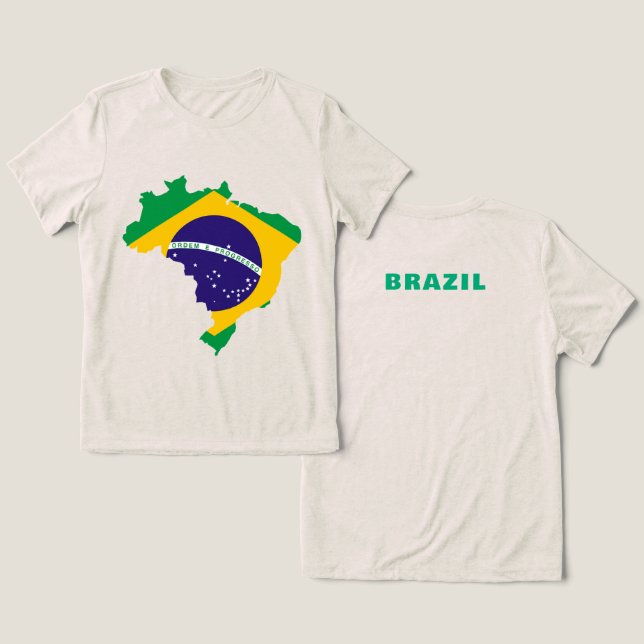 BRAZIL Special Geschenk Schwarz Tourist Classic Tri-Blend Shirt (Design Vorderseite & Rückseite)