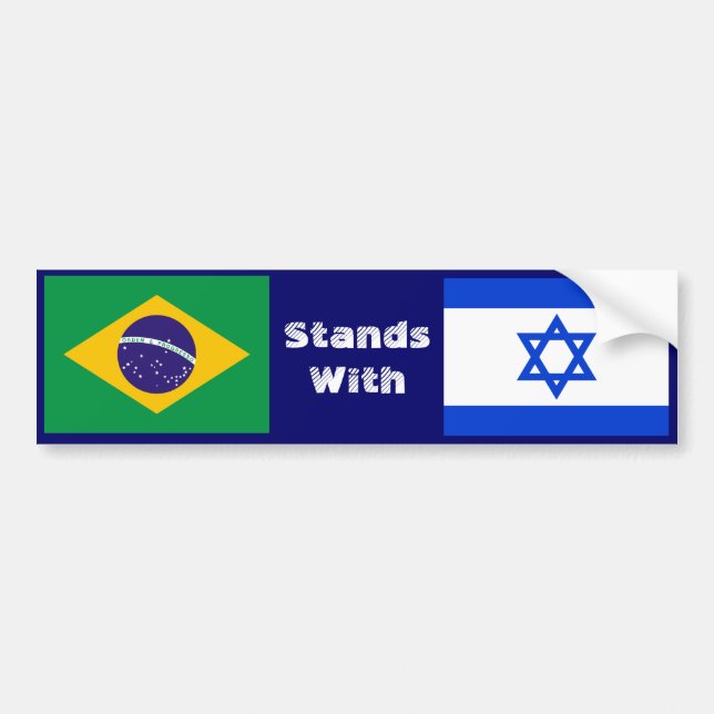 Brazil Stands With Israel Autoaufkleber (Vorne)