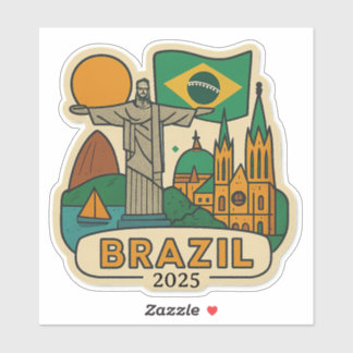 Brazil Travel Design with Custom Year Aufkleber