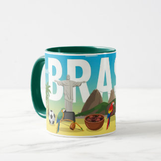 Brazil Travel Mug – Rio Carnival & Landmarks Tasse