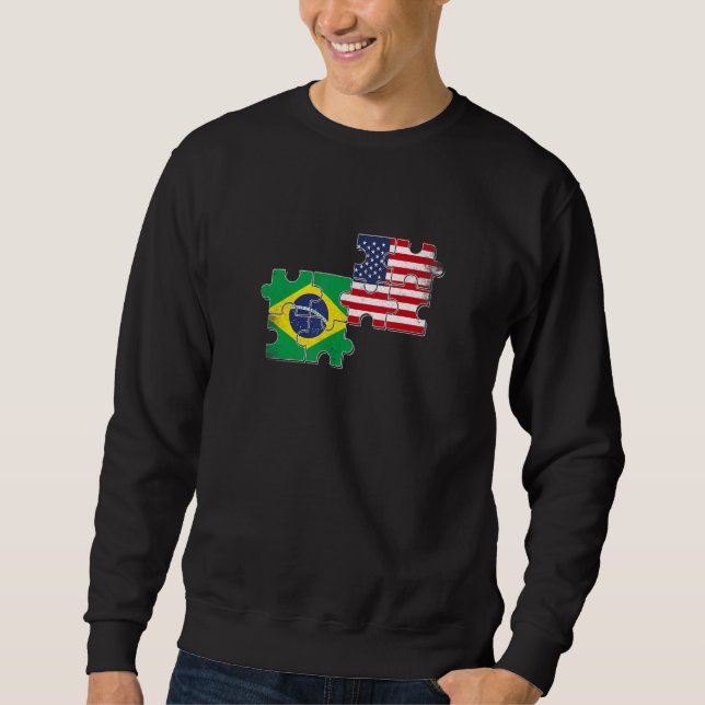 Brazil USA Brazilian American Flag Sweatshirt (Vorderseite)