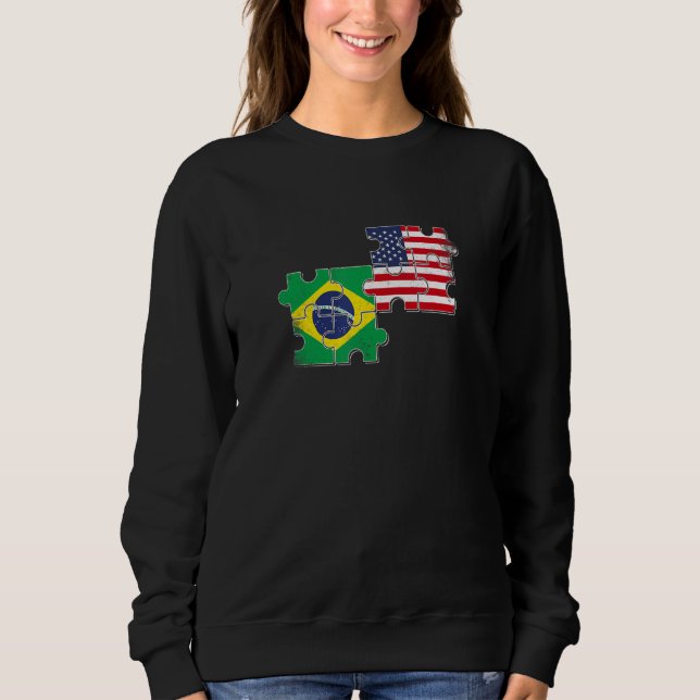 Brazil USA Brazilian American Flag Sweatshirt (Vorderseite)