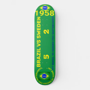 BRAZIL VS SCHWEDEN 1958 8 1/4" Skateboard Deck