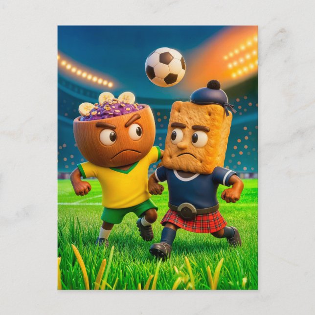 Brazilian açaí bowl versus Scottish shortbread soc Postkarte (Vorderseite)