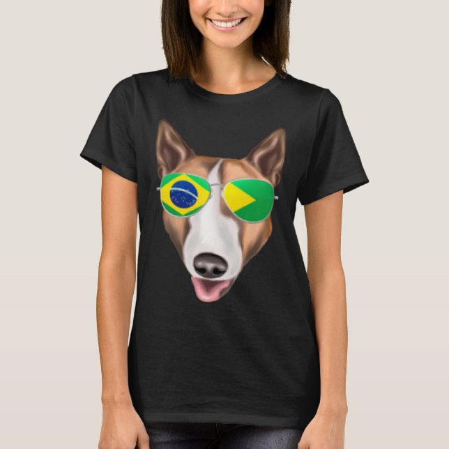 Brazilian Flag Bull Terrier Dog Brazil Pocket T-Shirt (Vorderseite)