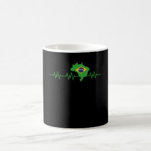 Brazilian Heartbeat Flag Pulse brasilianisch Kaffeetasse
