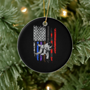 Brazilian Jiu Jitsu Stars & Stripes Rank BJJ Flag Keramik Ornament