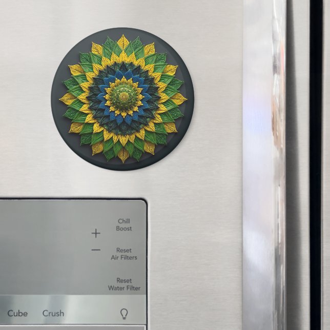 Brazilian Leaf Mandala - Refrigerator Magnet (In Situ (Kühlschrank))