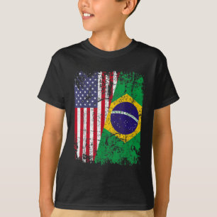 BRAZILIAN ROOTS Halbamerikanische Flagge BRAZIL T-Shirt