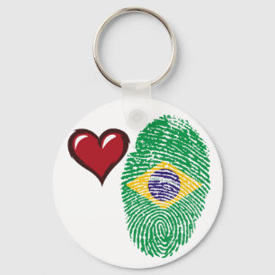 Brazilian touch fingerprint flag schlüsselanhänger