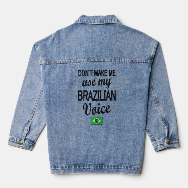 Brazilian Voice Brazil Flag Brazilian Roots Jeansjacke (Rückseite)