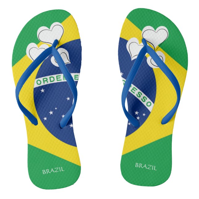 BRAZILIANISCHE Fahne Flip Flops (Fußbett)
